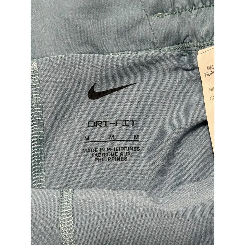 Women's NIKE DRI-FIT Blue Activewear Athletic Shorts with spandex Size Med